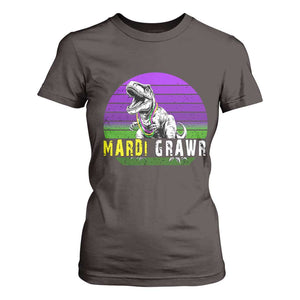 Mardi Grawr Dinosaur T Shirt For Women Toddler Kids Boys Gift TS10 Dark Chocolate Print Your Wear