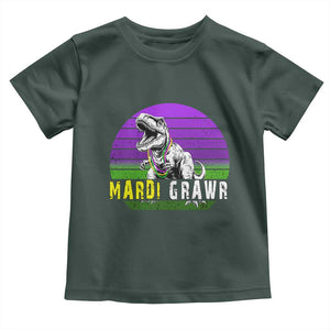 Mardi Grawr Dinosaur Toddler T Shirt Toddler Kids Boys Gift TS10 Dark Forest Green Print Your Wear
