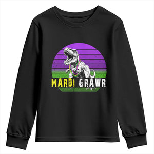 Mardi Grawr Dinosaur Youth Sweatshirt Toddler Kids Boys Gift TS10 Black Print Your Wear