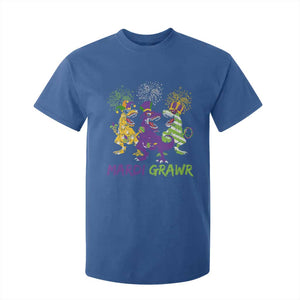Mardi Gras Dinosaur T Shirt For Kid Dino Mardi Grawr Firework TS10 Royal Blue Print Your Wear