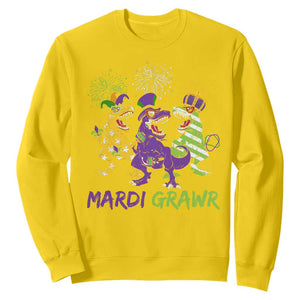 Mardi Gras Dinosaur Sweatshirt Dino Mardi Grawr Firework TS10 Daisy Print Your Wear