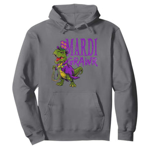 Dinosaur Mardi Gras Hoodie Funny Meme New Orleans Party Custume Beads TS10 Charcoal Print Your Wear