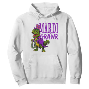 Dinosaur Mardi Gras Hoodie Funny Meme New Orleans Party Custume Beads TS10 White Print Your Wear