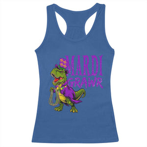 Dinosaur Mardi Gras Racerback Tank Top Funny Meme New Orleans Party Custume Beads TS10 Royal Blue Print Your Wear