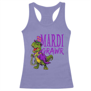 Dinosaur Mardi Gras Racerback Tank Top Funny Meme New Orleans Party Custume Beads TS10 Violet Print Your Wear