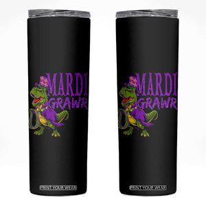Dinosaur Mardi Gras Skinny Tumbler Funny Meme New Orleans Party Custume Beads TS10 Black Print Your Wear