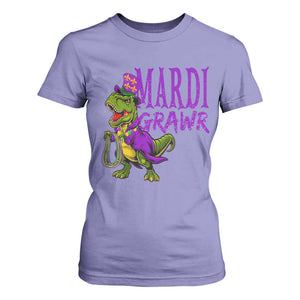 Dinosaur Mardi Gras T Shirt For Women Funny Meme New Orleans Party Custume Beads TS10 Violet Print Your Wear