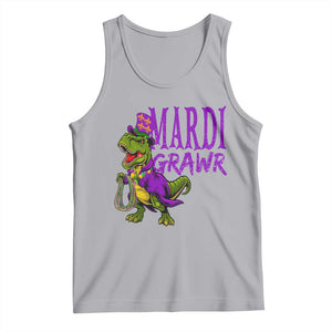 Dinosaur Mardi Gras Tank Top Funny Meme New Orleans Party Custume Beads TS10 Athletic Heather Print Your Wear