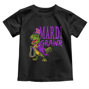 Dinosaur Mardi Gras Toddler T Shirt Funny Meme New Orleans Party Custume Beads TS10 Black Print Your Wear