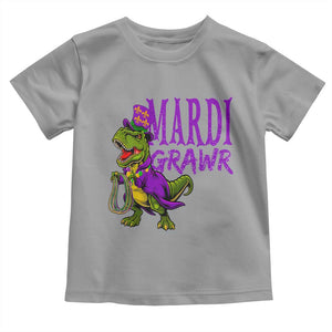 Dinosaur Mardi Gras Toddler T Shirt Funny Meme New Orleans Party Custume Beads TS10 Sport Gray Print Your Wear