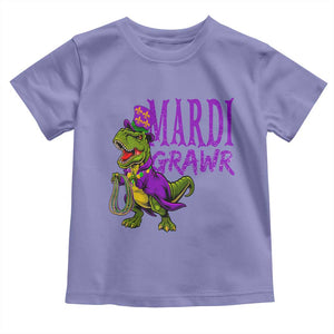 Dinosaur Mardi Gras Toddler T Shirt Funny Meme New Orleans Party Custume Beads TS10 Violet Print Your Wear