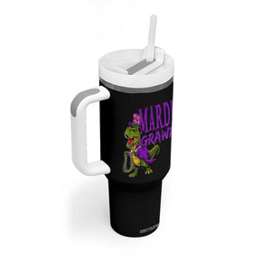Dinosaur Mardi Gras Tumbler With Handle Funny Meme New Orleans Party Custume Beads TS10 Print Your Wear
