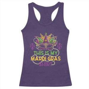 This Is My Mardi Gras Shirt Racerback Tank Top Funny Outfit Party Mask Costume TS10 Purple Print Your Wear