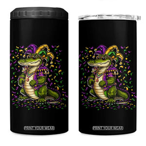 Mardigator Mardi Gras 4 in 1 Can Cooler Tumbler Alligator Louisiana New Orleans Party Custume Beads TS10 One Size: 16 oz Black Print Your Wear