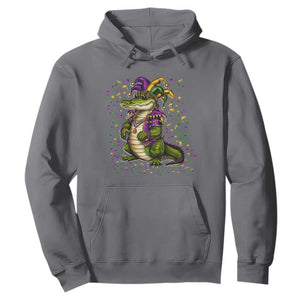 Mardigator Mardi Gras Hoodie Alligator Louisiana New Orleans Party Custume Beads TS10 Charcoal Print Your Wear
