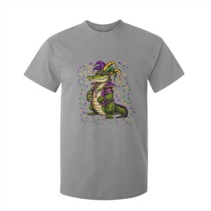 Mardigator Mardi Gras T Shirt For Kid Alligator Louisiana New Orleans Party Custume Beads TS10 Sport Gray Print Your Wear