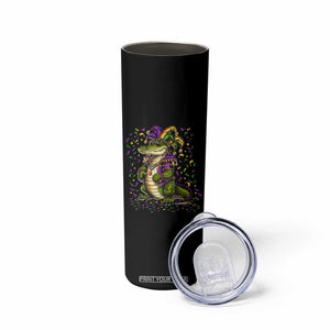 Mardigator Mardi Gras Skinny Tumbler Alligator Louisiana New Orleans Party Custume Beads TS10 Print Your Wear