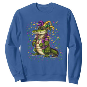 Mardigator Mardi Gras Sweatshirt Alligator Louisiana New Orleans Party Custume Beads TS10 Royal Blue Print Your Wear
