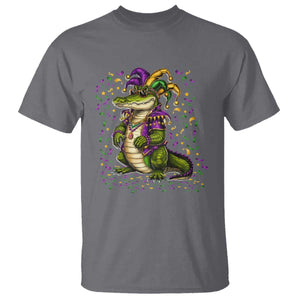 Mardigator Mardi Gras T Shirt Alligator Louisiana New Orleans Party Custume Beads TS10 Charcoal Print Your Wear