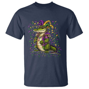Mardigator Mardi Gras T Shirt Alligator Louisiana New Orleans Party Custume Beads TS10 Navy Print Your Wear
