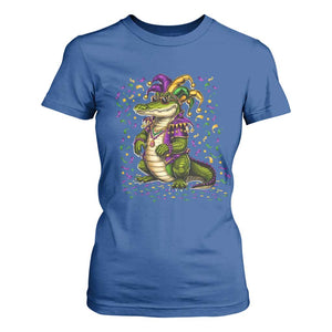 Mardigator Mardi Gras T Shirt For Women Alligator Louisiana New Orleans Party Custume Beads TS10 Royal Blue Print Your Wear