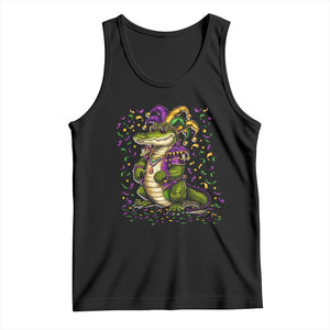 Mardigator Mardi Gras Tank Top Alligator Louisiana New Orleans Party Custume Beads TS10 Black Print Your Wear