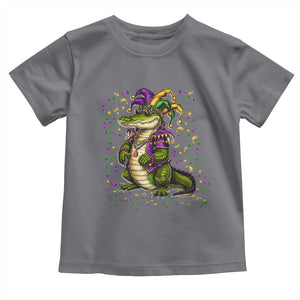 Mardigator Mardi Gras Toddler T Shirt Alligator Louisiana New Orleans Party Custume Beads TS10 Charcoal Print Your Wear