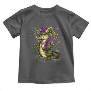 Mardigator Mardi Gras Toddler T Shirt Alligator Louisiana New Orleans Party Custume Beads TS10 Dark Heather Print Your Wear
