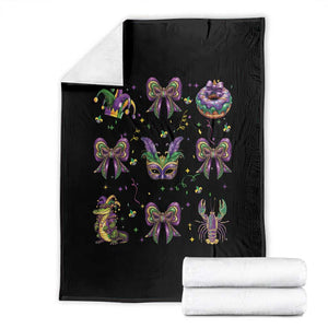 Mardi Gras Coquette Throw Blanket Glitter Print Louisiana New Orleans Party Custume Beads TS10 Black Print Your Wear