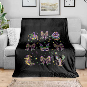Mardi Gras Coquette Throw Blanket Glitter Print Louisiana New Orleans Party Custume Beads TS10 Print Your Wear