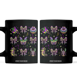 Mardi Gras Coquette Coffee Mug Glitter Print Louisiana New Orleans Party Custume Beads TS10 Black Print Your Wear