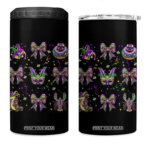 Mardi Gras Coquette 4 in 1 Can Cooler Tumbler Glitter Print Louisiana New Orleans Party Custume Beads TS10 One Size: 16 oz Black Print Your Wear