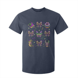 Mardi Gras Coquette T Shirt For Kid Glitter Print Louisiana New Orleans Party Custume Beads TS10 Navy Print Your Wear
