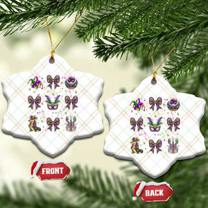 Mardi Gras Coquette Ceramic Ornament Glitter Print Louisiana New Orleans Party Custume Beads TS10 Print Your Wear
