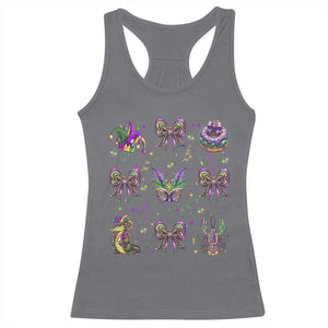 Mardi Gras Coquette Racerback Tank Top Glitter Print Louisiana New Orleans Party Custume Beads TS10 Charcoal Print Your Wear