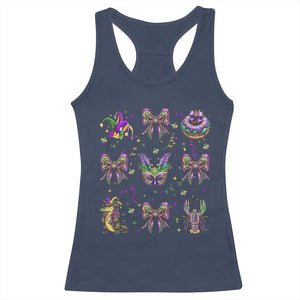 Mardi Gras Coquette Racerback Tank Top Glitter Print Louisiana New Orleans Party Custume Beads TS10 Navy Print Your Wear