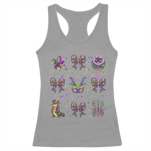Mardi Gras Coquette Racerback Tank Top Glitter Print Louisiana New Orleans Party Custume Beads TS10 Sport Gray Print Your Wear