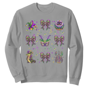 Mardi Gras Coquette Sweatshirt Glitter Print Louisiana New Orleans Party Custume Beads TS10 Sport Gray Print Your Wear
