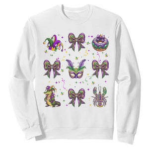 Mardi Gras Coquette Sweatshirt Glitter Print Louisiana New Orleans Party Custume Beads TS10 White Print Your Wear