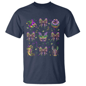 Mardi Gras Coquette T Shirt Glitter Print Louisiana New Orleans Party Custume Beads TS10 Navy Print Your Wear