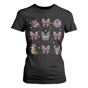 Mardi Gras Coquette T Shirt For Women Glitter Print Louisiana New Orleans Party Custume Beads TS10 Black Print Your Wear