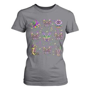 Mardi Gras Coquette T Shirt For Women Glitter Print Louisiana New Orleans Party Custume Beads TS10 Charcoal Print Your Wear