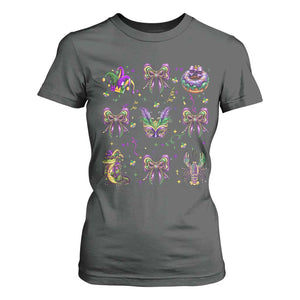 Mardi Gras Coquette T Shirt For Women Glitter Print Louisiana New Orleans Party Custume Beads TS10 Dark Heather Print Your Wear