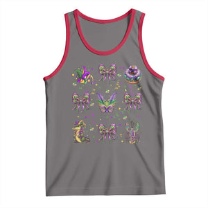Mardi Gras Coquette Tank Top Glitter Print Louisiana New Orleans Party Custume Beads TS10 Deep Heather Red Print Your Wear