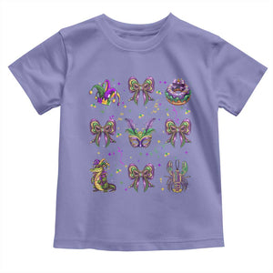 Mardi Gras Coquette Toddler T Shirt Glitter Print Louisiana New Orleans Party Custume Beads TS10 Violet Print Your Wear