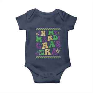 In My Mardi Gras Era Baby Onesie Carnival New Orleans Trip Glitter Print TS10 Navy Print Your Wear