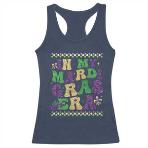 In My Mardi Gras Era Racerback Tank Top Carnival New Orleans Trip Glitter Print TS10 Navy Print Your Wear