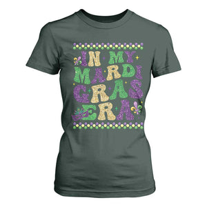 In My Mardi Gras Era T Shirt For Women Carnival New Orleans Trip Glitter Print TS10 Dark Forest Green Print Your Wear