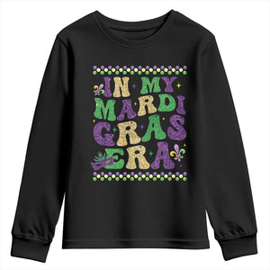 In My Mardi Gras Era Youth Sweatshirt Carnival New Orleans Trip Glitter Print TS10 Black Print Your Wear
