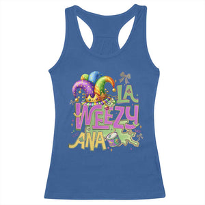 Funny Mardi Gras Racerback Tank Top La Weezy Ana TS10 Royal Blue Print Your Wear